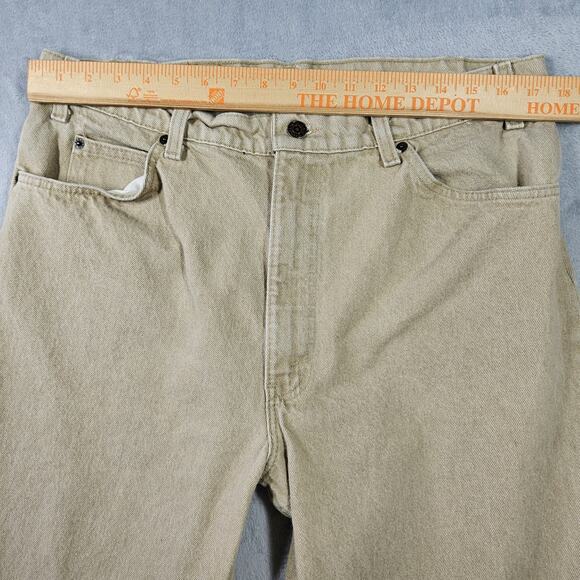 Vintage Levis 550 Orange Tab Jeans Mens 35x32* Relaxed Fit Tapered 90s USA Tan - Picture 13 of 16